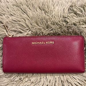 Michael Kors Berry-Red Zippy Wallet